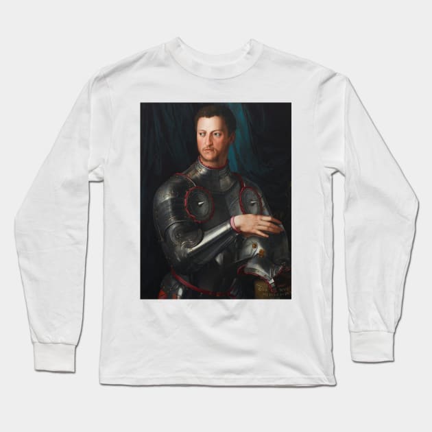 Cosimo I de' Medici in Armour by Agnolo Bronzino Long Sleeve T-Shirt by Classic Art Stall